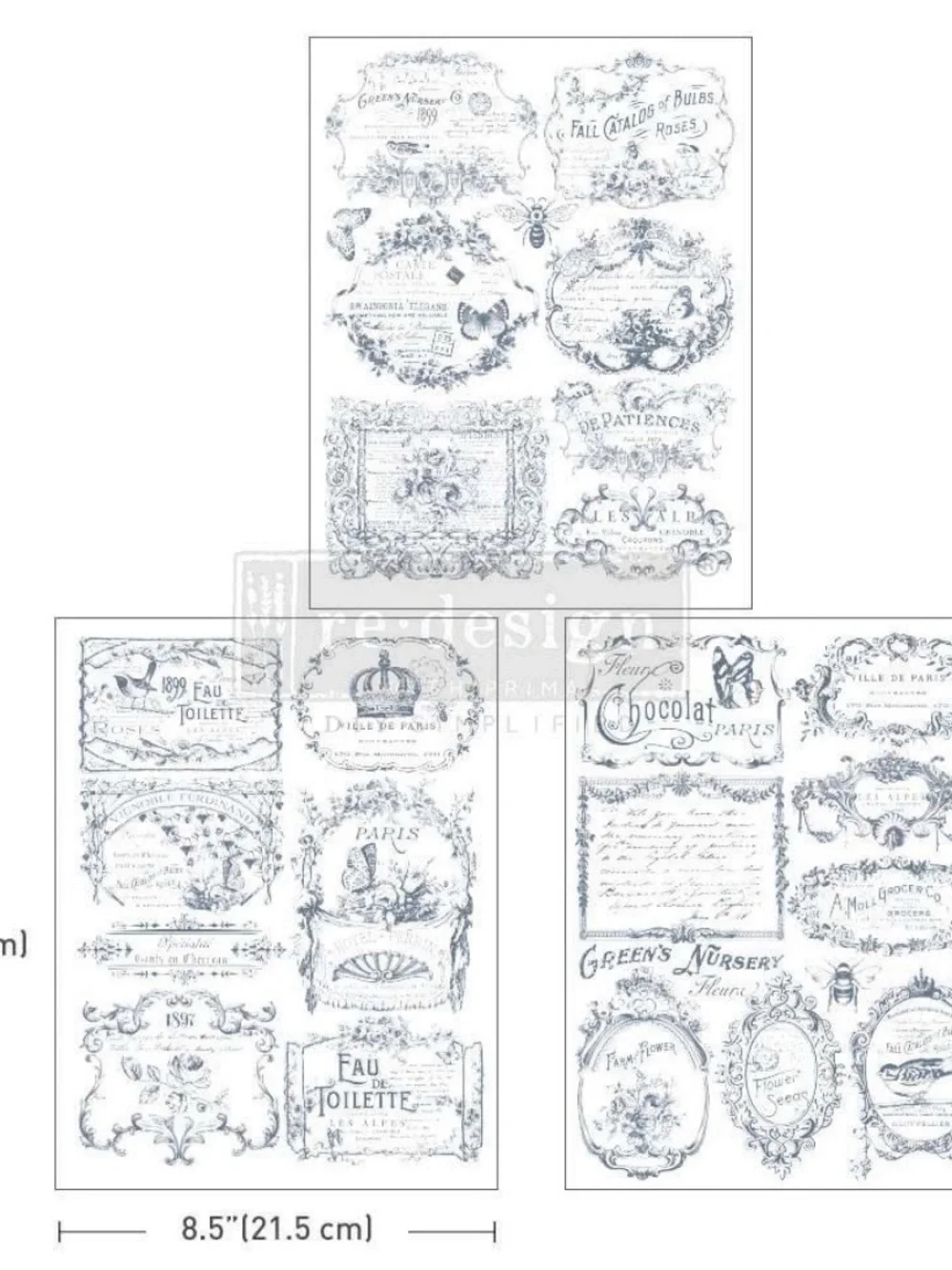 Middy Transfers Vintage Labels I - Blue